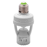 Adaptador de Bombilla con Sensor de Movimiento PIR E27/E26 de 360 Grados, Ajustable, Encendido/Apagado Automático, con Retardo de 10-300s