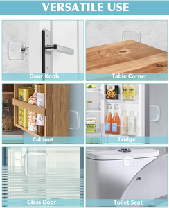 6 buah tombol pintu silikon pelindung dinding besar pegangan pintu bumper diri perekat persegi lembut bantalan penghenti pintu - Product Image 4