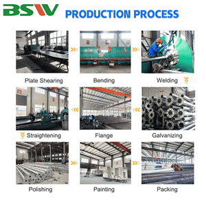 เสาเหล็กชุบสังกะสีสำหรับกล้องวงจรปิด ทรงกลม/ทรงแปดเหลี่ยม สำหรับใช้งานกลางแจ้งในถนน ตลาด สนามหญ้า <span class=keywords><strong>ทางหลวง</strong></span> ขายดี - Product Image 4