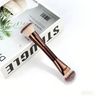Pinceaux de maquillage multifonctionnels à double embout, fibres synthétiques de qualité supérieure, pinceaux professionnels pour fond de teint, poudre et contour, logo personnalisé