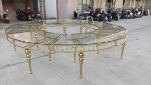 Bán Buôn Sang Trọng Thép Không Gỉ Mặt Trăng Bảng Nửa Vòng Khách Sạn Tổ Chức Sự Kiện Serpentine Ăn Đám Cưới Mặt Trăng Bảng - Product Image 5