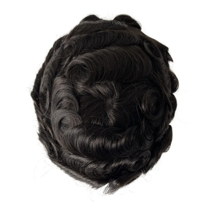 วิกผม toupee ผิวบางพิเศษสำหรับผู้ชายระบบผมเทียมอินเดียเรมีธรรมชาติผมเส้นผมผู้ชายวิกท็อปเปอร์ - Product Image 4