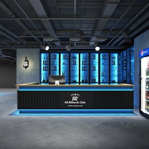Comptoir de réception de style industriel moderne pour hôtels, bars, salles de billard rétro, cafés, gymnases, en bois - Product Image 1