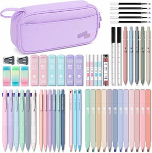 Estuche de Lápices Four Candies con 56 Artículos Escolares, Juego de Papelería Rosa, 6 Bolígrafos Multicolor, 12 Resaltadores Pastel, 5 Bolígrafos de Gel - Product Image 6