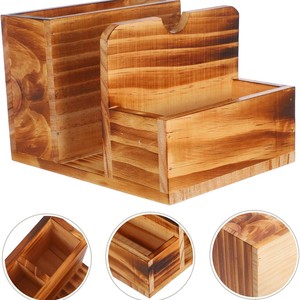 Organizador de Condimentos de Madera con Base para Botellas de Especias, Diseño Modular, Caja de Almacenamiento de Escritorio, Color Quemado - Product Image 5