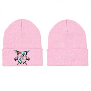 Bonnet d'hiver en tricot Gamma Phi Delta Sorority, rose et bleu clair, broderie 3D, bonnet d'hiver en tricot de qualité supérieure - Product Image 1