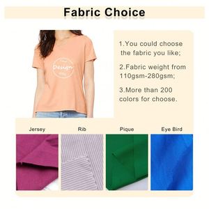 Impresión personalizada 100 algodón Regular Fit camiseta Casual al por mayor de alta calidad a granel OEM suave liso correr mujeres cuello en V camisetas - Product Image 2