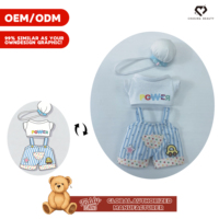 Teddy ISLAND Sous-vêtements de chef ludiques pour enfants avec bretelles, en peluche super douce en coton PP, motif ours en peluche, certifiés pour le marché mondial