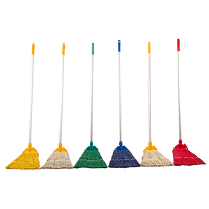 Kepala pel komersial tugas berat, kepala pel pengganti katun biru basah ujung melingkar, isi ulang - Product Image 6