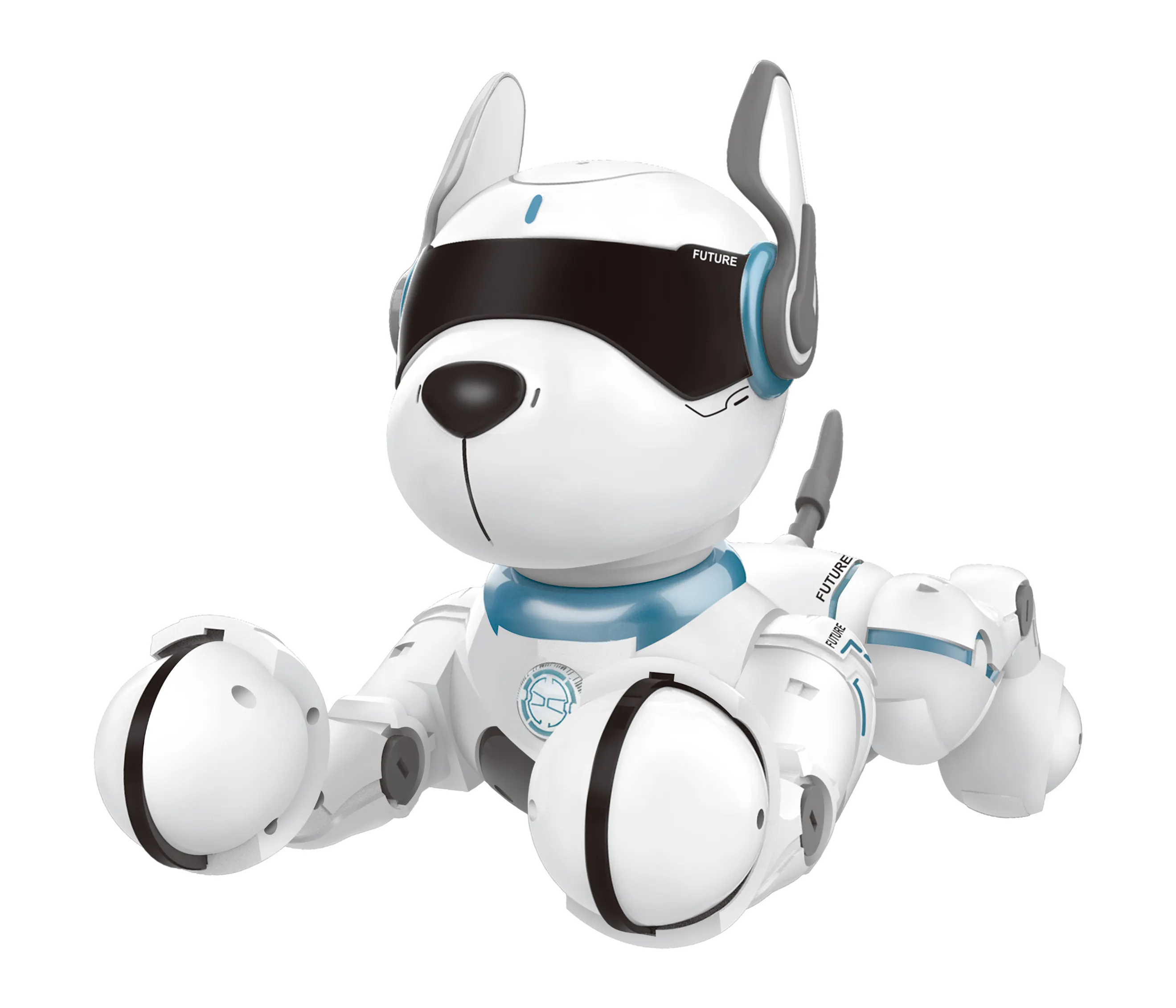 Kouyikou well design DIY remote control voice robot dog with music sounds stunt intelligent smart button robot dog for kid toy