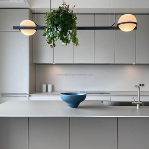 2025 <span class=keywords><strong>Palma</strong></span>, nuevo diseño, lámpara colgante de jardín Artificial, lámpara de comedor de forma larga con bombillas de 3*6W y 1 foco de 3W - Product Image 1
