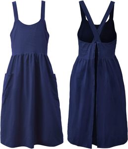 ผ้ากันเปื้อนกลับทำงานสำหรับผู้หญิงมีกระเป๋าชุด pinafore x ผ้ากันเปื้อนเชือกแขวนคอสำหรับพ่อครัวอบสวน - Product Image 1