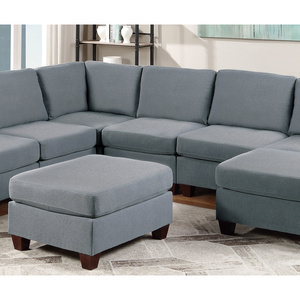 DB Home Office Luxury Armless <b>Chair</b> with Extendable Wooden Legs Grey <b>Linen</b>-Like Fabric Single 1pc Cushion for Living Room Furnit - Product Image 6