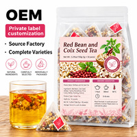 Teh Herbal Kacang Merah Coix Seed Kustom dengan Goji Berries, Polygonatum, Raspberry, Kelopak Mawar, dan Buah Persik Lima Jari 150g OEM Private