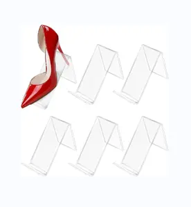 Présentoir de chaussures en acrylique OEM/ODM personnalisé, support présentoir de chaussures à talons hauts, organisateur de chaussures pour magasin de détail à domicile