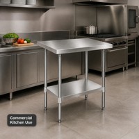 Tables en acier inoxydable 304/201, parfaites pour toutes sortes d'utilisations, comme les barbecues en plein air, les étagères de garage, etc.
