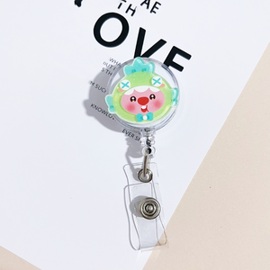 Porte-badge rétractable en acrylique avec clip métallique, design personnalisé Capybara, accessoires infirmiers - Product Image 6
