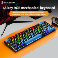 68 touches 60% gamer ordinateur portable ergonomique rgb led rétro-éclairage couleur usb accessoires de jeu teclado clavier mécanique de jeu