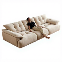 Canapé modulaire Flower Bud pour salon, luxe léger, en tissu chenille nuage, rembourré en éponge, siège polyvalent, assise profonde, structure en acier inoxydable