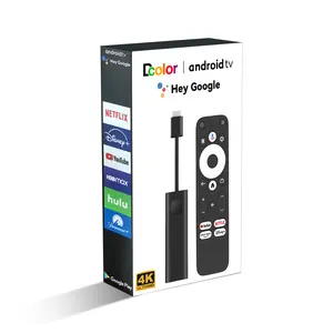 4k Google-zertifizierter TV-Stick/Dongle Google TV-Streaming-Stick RAM 2 GB 16 GB Dual WLAN mit Sprache Amlogoc S905Y4