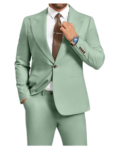 Traje de hombre de dos piezas de talla grande con impresión digital personalizada, abotonadura sencilla, abrigo de un botón de tela de estambre y pantalón con cremallera. - Product Image 1