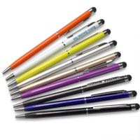 Stylet capacitif universel 2-en-1, construction métallique, séchage rapide, compatible avec les écrans tactiles des téléphones et tablettes, noir, cadeaux de bienvenue