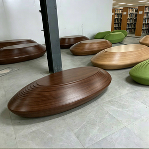 Banc d'attente en FRP personnalisé, facile à nettoyer, pour bibliothèque, tabouret public durable pour écoles - Product Image 2