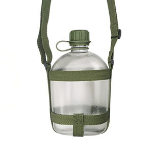 Botella de Agua Deportiva Portátil, Transparente, Verde, Estilo Americano, de 1 Litro (1000 ml), para Campamento y Actividades al Aire Libre, con Correas de Transporte Tácticas - Product Image 2