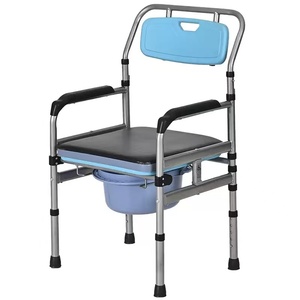 Fauteuil <span class=keywords><strong>roulant</strong></span> pliable léger et portable, chaise de douche moderne à roulettes, chaise de toilette de chevet pour personnes âgées handicapées - Product Image 2