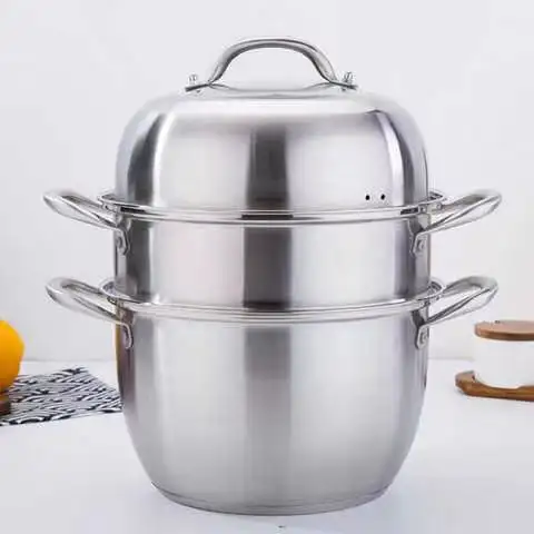 Fond de pot à soupe en acier inoxydable, 3 couches épaissi, pour la soupe, cadran à usages multiples, 6 pièces