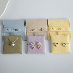 Double Sided Velvet Jewelry Card Holder 6x6cm For Necklace Earring Pendant Storage Packaging <b>Envelope</b> Style - Product Image 2