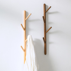 Wall Mounted Solid Wood Coat Rack <b>Hooks</b> For Living Room Bedroom Entryway With Hat And Bag Storage - Product Image 3