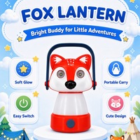 Lampe de tente en forme d'animal Brightenlux pour enfants, idéale pour le camping en extérieur et les pyjama-party, lampe de nuit à piles AA avec poignée adaptée aux enfants