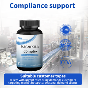 Cápsulas de Complejo de Magnesio con Plazo de Entrega Rápido, Entrega en 15-20 Días, Fábrica de Suplementos OEM, Pedido Flexible para Reabastecimiento de Stock - Product Image 4