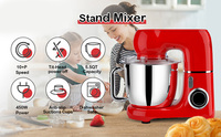 Mixeur puissant 350W avec prise américaine, bol en acier inoxydable, 10 vitesses, capacité de 4,5L, moteur AC en cuivre pur, design à tête inclinable
