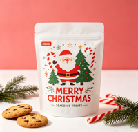 Sacs en plastique pour collations de Noël, sacs en plastique pour petites entreprises, sacs refermables, sacs de rangement en plastique, 100 pièces