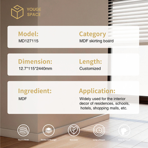 Rodapié Interior <span class=keywords><strong>de</strong></span> <span class=keywords><strong>MDF</strong></span>, Proveedor Chino Líder 127115, Rodapié Decorativo Interior con Línea <span class=keywords><strong>de</strong></span> Rodapié <span class=keywords><strong>de</strong></span> WPC, <span class=keywords><strong>Precio</strong></span> <span class=keywords><strong>de</strong></span> Fábrica - Product Image 3