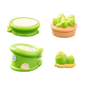 Ornement miniature en résine en forme de maison de pousses de bambou, style dessin animé, décoration de bureau - Product Image 2