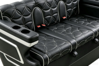 Canapé arrière de luxe électrique réglable pour MPV, 3 places, avec double accoudoir et porte-gobelets, banquette longue modifiée pour voiture