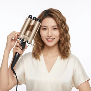 Fer à <span class=keywords><strong>boucler</strong></span> à trois tubes effet vague d'eau le plus vendu, lisseur de cheveux, <span class=keywords><strong>appareil</strong></span> à permanente électrique à plaques chauffantes pour boucles en spirale - Product Image 1