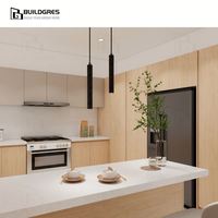 Armoires de cuisine shaker modernes en bois d'érable massif de haute qualité Buildgres Custom North Simple Design Classic Flat Pack Brillant