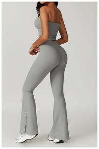 CNSHELLカスタムロゴナイロンブラッシュドタイトビューティフルバックベーシック圧縮ヨガワークアウトジムフィットネススポーツチューブトップ - Product Image 3