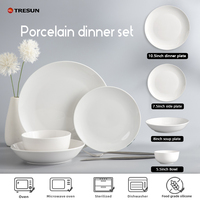 Service de table en céramique et porcelaine de 16 pièces avec kit de tasses, compatible micro-ondes, vaisselle de luxe