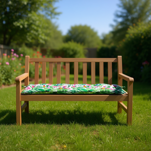 Cojín para Banco de Jardín de Tela Oxford con Diseño Floral, Relleno de Fibra Hueca, Resistente al Agua, Extraíble y Lavable para Uso en Exteriores - Product Image 2