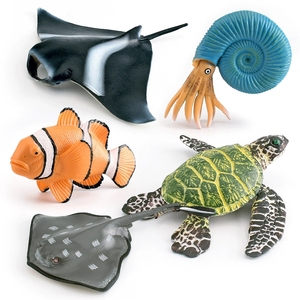 Modelli di Animali Marini Simulati in PVC: Manta, Tartaruga Verde, Pesce Pagliaccio, Nautilus, Panga e Pesce Diavolo - Ornamenti e Giocattoli - Product Image 2