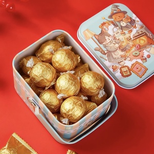 Boîte de rangement portable rectangulaire vide pour collations, boîte à biscuits en métal avec poignée - Product Image 6