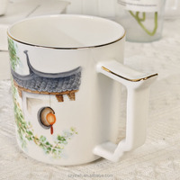 Style chinois créatif ivre Jiangnan tasse de conférence dessinée à la main avec couvercle thé boisson bureau à domicile tasse de cadeau d'affaires