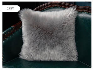 Cheer Dekorasi Solid Mewah Shaggy Hangat Bulu Domba Imitasi Berbulu Halus Halus Bantal Tempat Tidur Wol Lempar untuk Sofa Memegang Lengan Anda - Product Image 3