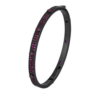 Collections en gros de bracelets écologiques en cuivre plaqué or <span class=keywords><strong>noir</strong></span> avec corindon et <span class=keywords><strong>spinelle</strong></span> bleue, zircon <span class=keywords><strong>noir</strong></span> pour femmes - Product Image 1