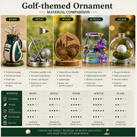 Globe de neige personnalisé avec logo pour tournoi de golf, mini parcours de golf, putting green, globe d'eau en résine, décoration de bureau